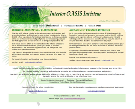 image of Oasis website home page with link to website view